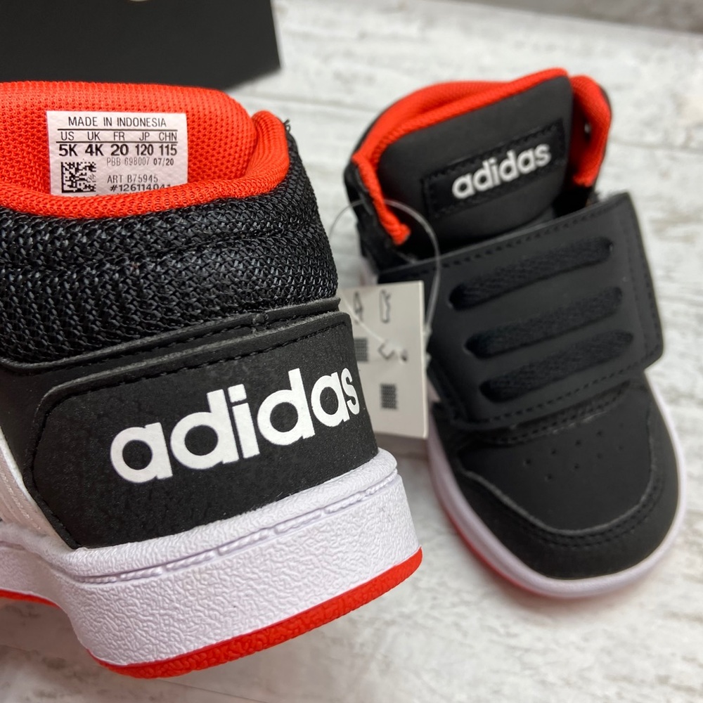 Adidas Hoops Mid 2.0 Toddler Velcro Sneakers - Picture 6 of 13